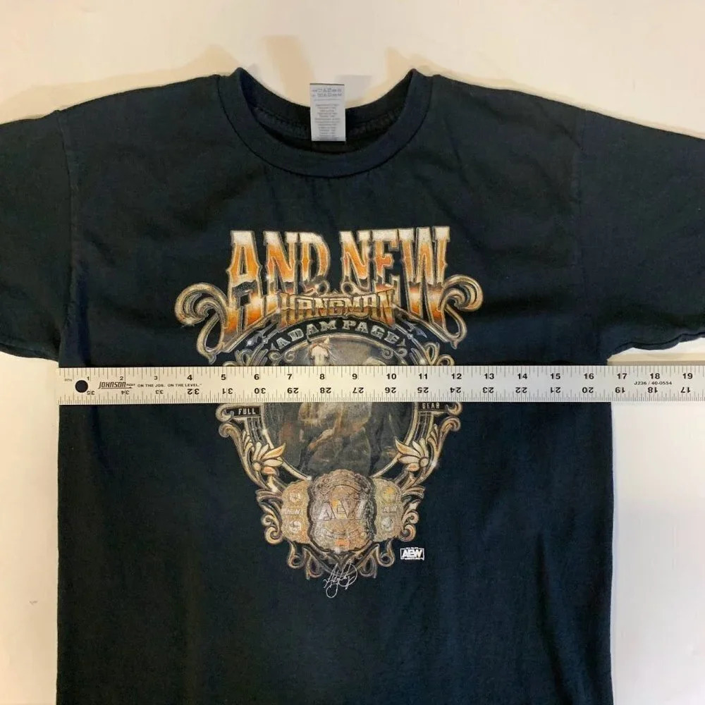 Gladen Boys Hang Man Adam Page And New AEW Crew Neck T-Shirt SIze M‎ - Picture 9 of 11